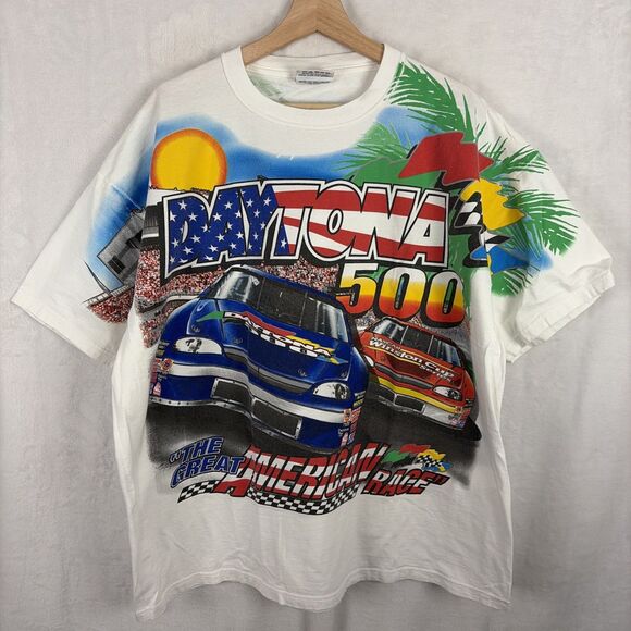 Vintage 1999 Daytona 500 Nascar AOP T-Shirt Chase Authentics Size XL